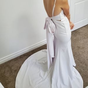 Trumpet Style Crepe Wedding Dress